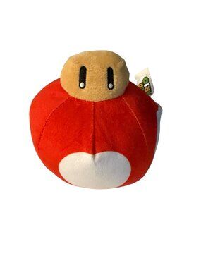 Super Mario Red Super Mushroom Plush Promotional Arcade Prize Toy 6 Inch